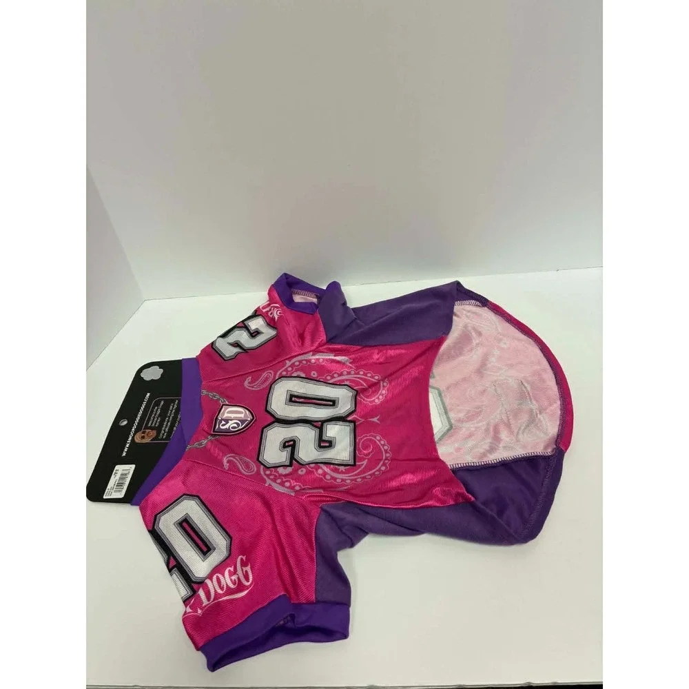 Snoop Doggie Doggs Pet Jersey Large Pink Dog Shirt #20 Deluxe Pet Jersey NWT